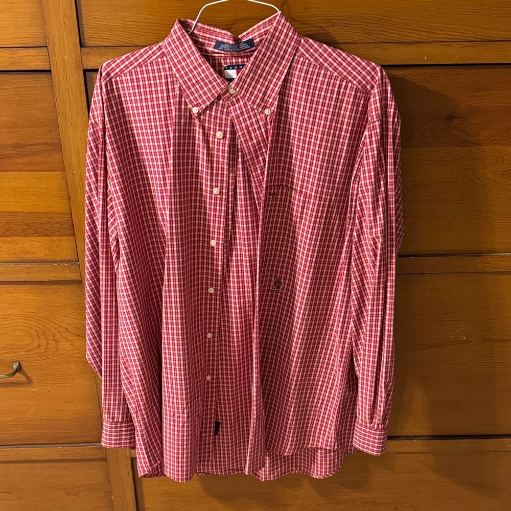 Tommy Hilfiger Red Checkered Men's Shirt